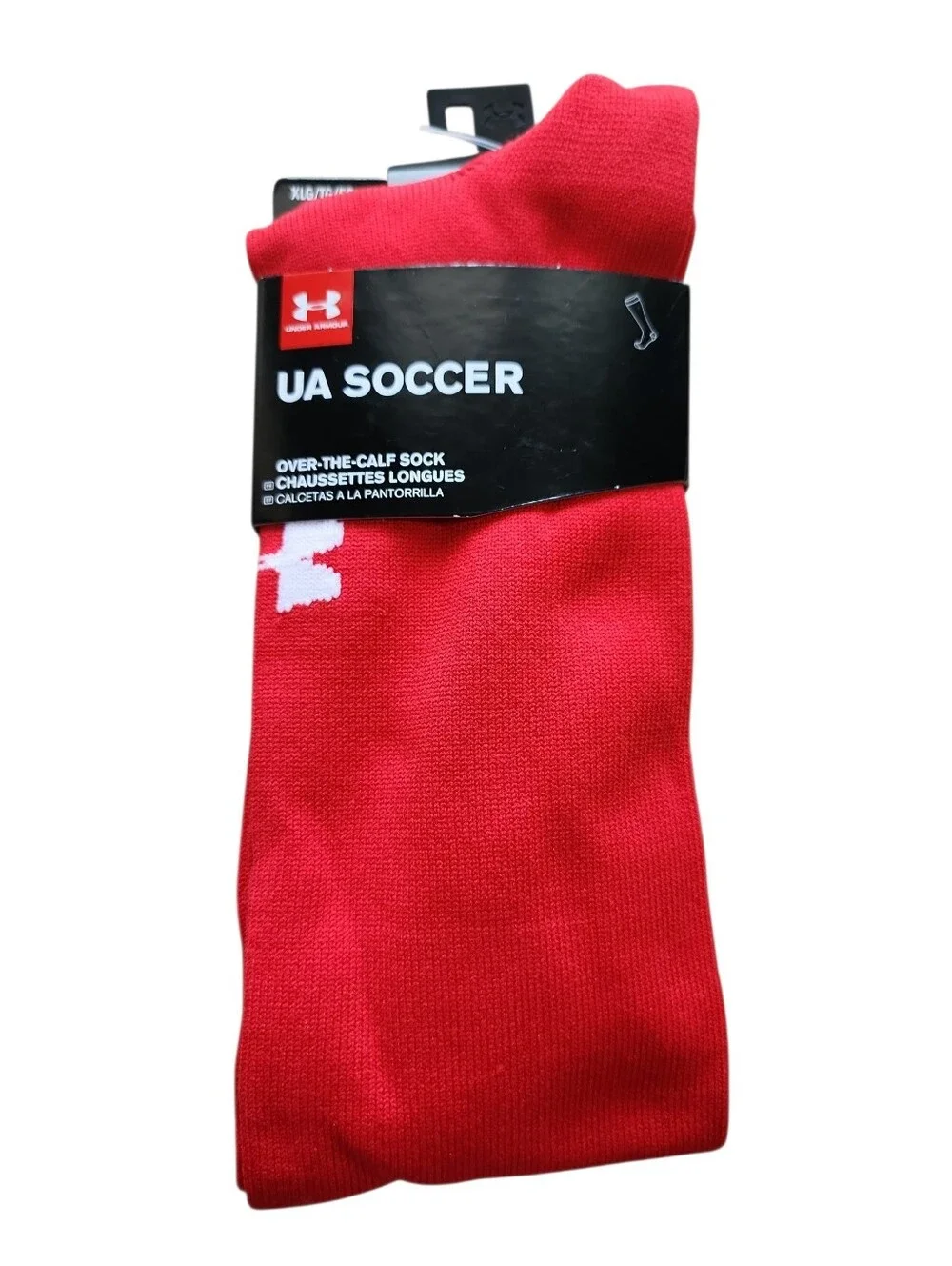 Under‎ Armour Soccer Red Over The Calf Socks New Size XL Or Lg